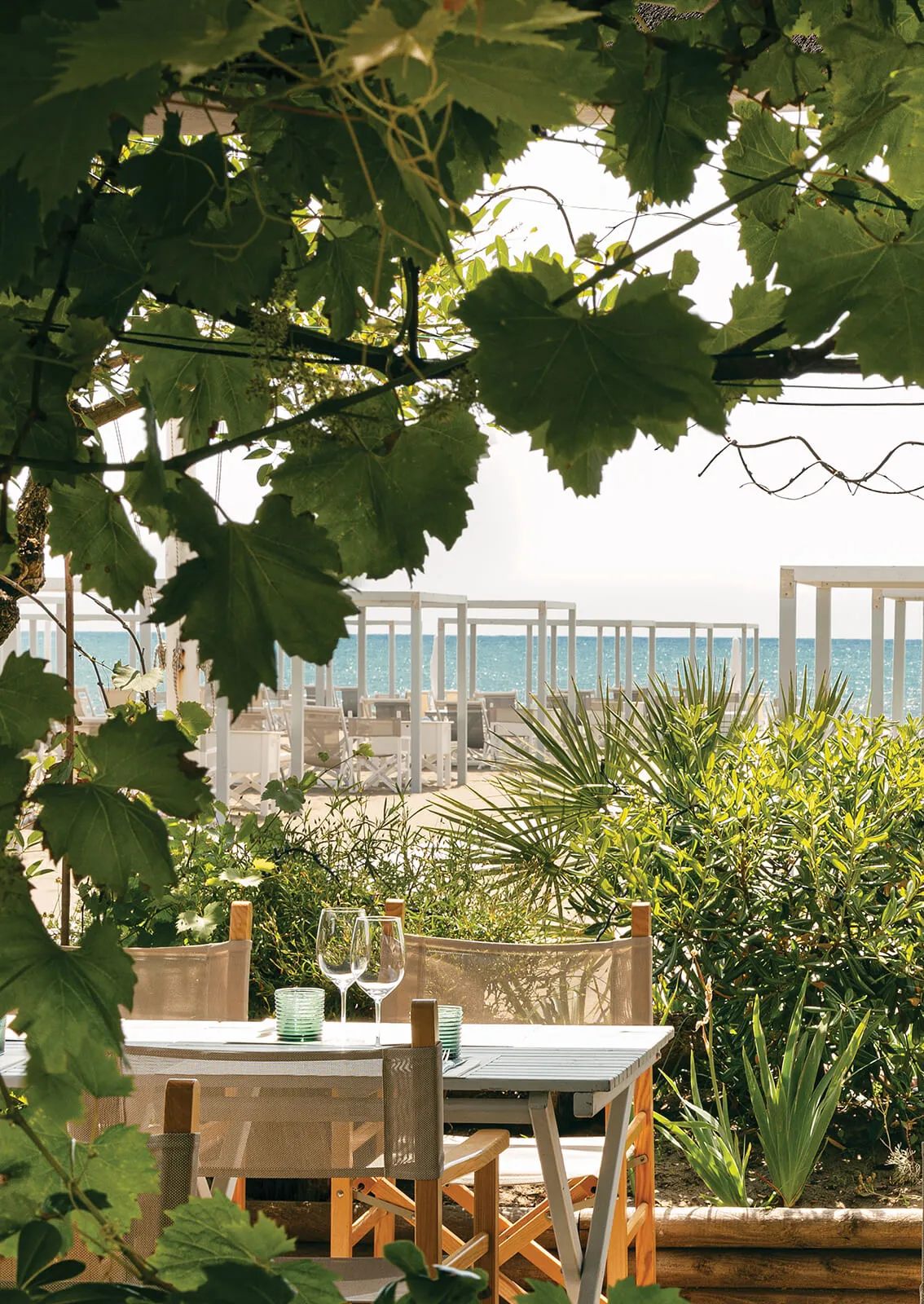 White beach tents at Gilda in Forte dei Marmi.
